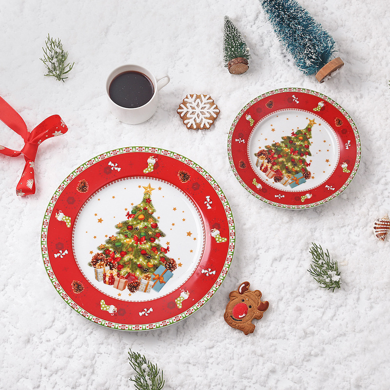 Christmas santa dinnerware set ceramic plates
