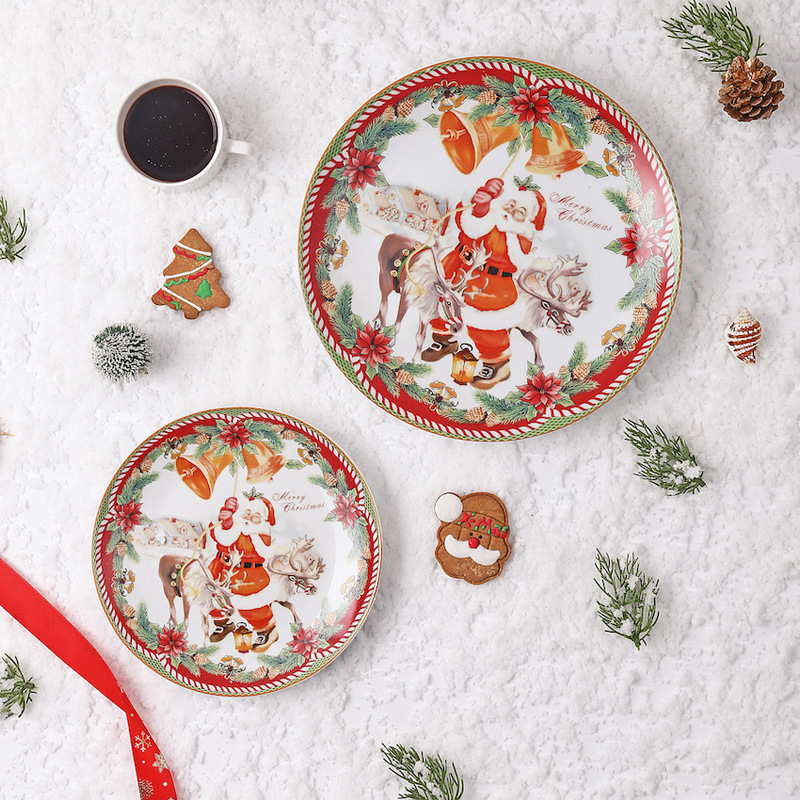 Christmas santa dinnerware set ceramic plates